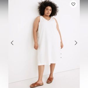 Madewell Linen-Cotton Side-Button Midi Dress